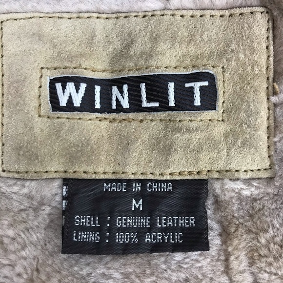 Vintage Trendy Winlit Tan Suede Faux Fur Lined Jacket Size Medium - Picture 8 of 16